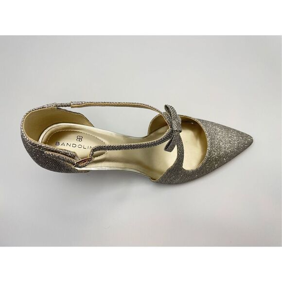 Bandolino Women's Zeffer Detail Dress Pumps Gold Fabric Stiletto Heels NWT 7.5 M - Picture 5 of 10